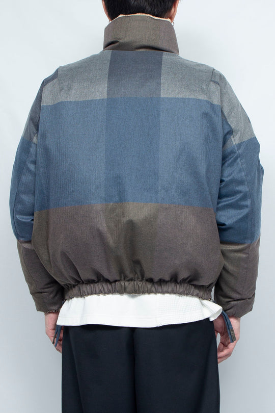 Sunset Check Reversible Down Blouson BEIGE