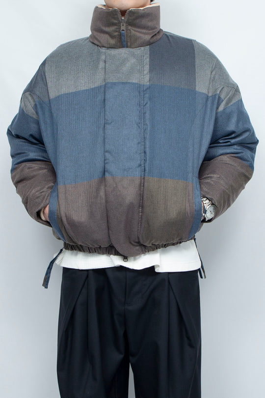 Sunset Check Reversible Down Blouson BEIGE