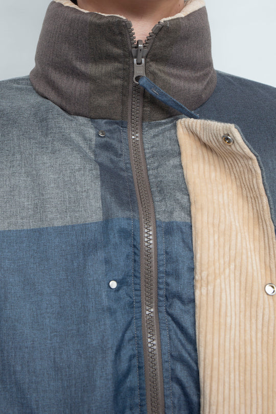 Sunset Check Reversible Down Blouson BEIGE