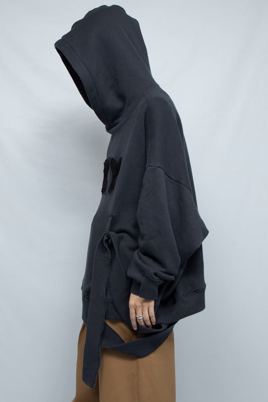 OVER BELT HOODIE CHARCOAL