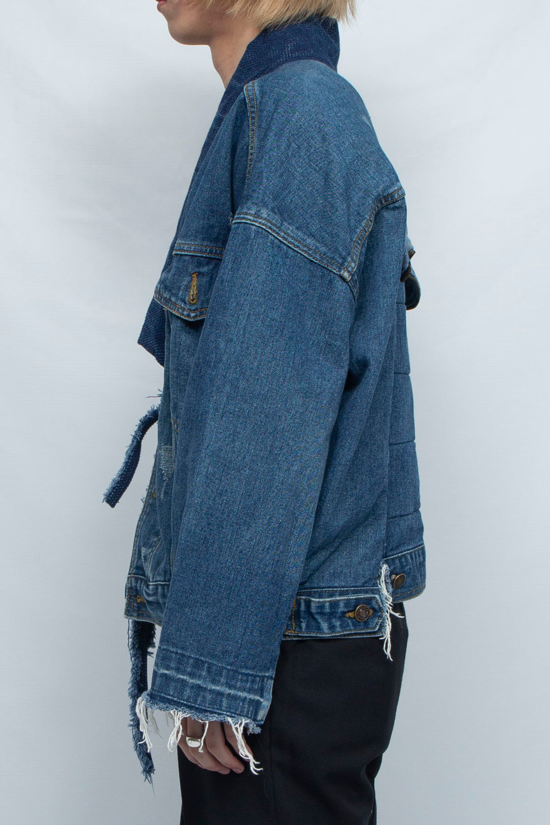 INDIGO SASHIKO COLLAR DENIM JACKET