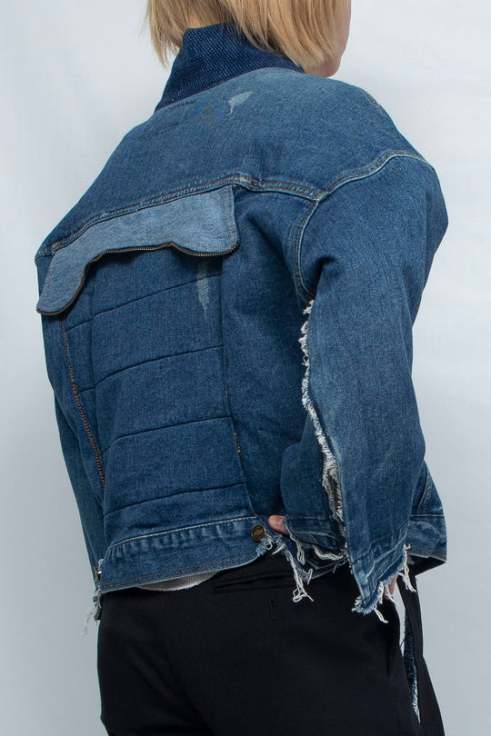 INDIGO SASHIKO COLLAR DENIM JACKET