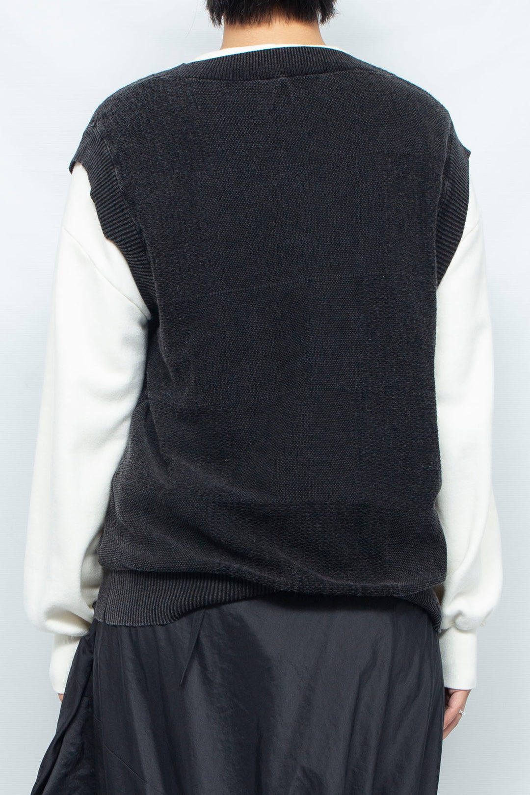 Denim Like Knit Tank Tops Black