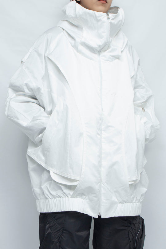 重ねハイネックビッグパーカー WHITE M