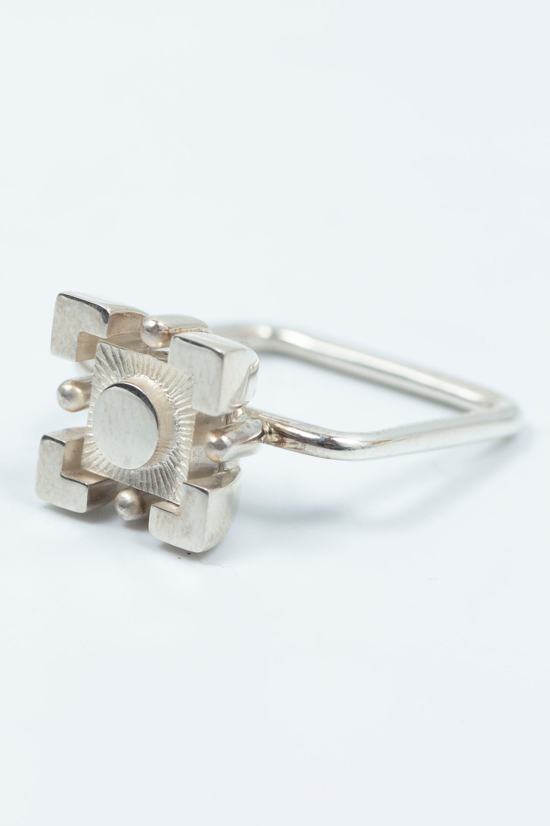 Square silverblock ring