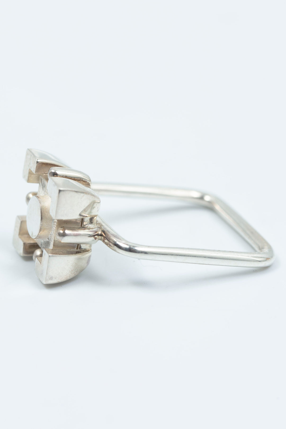 Square silverblock ring