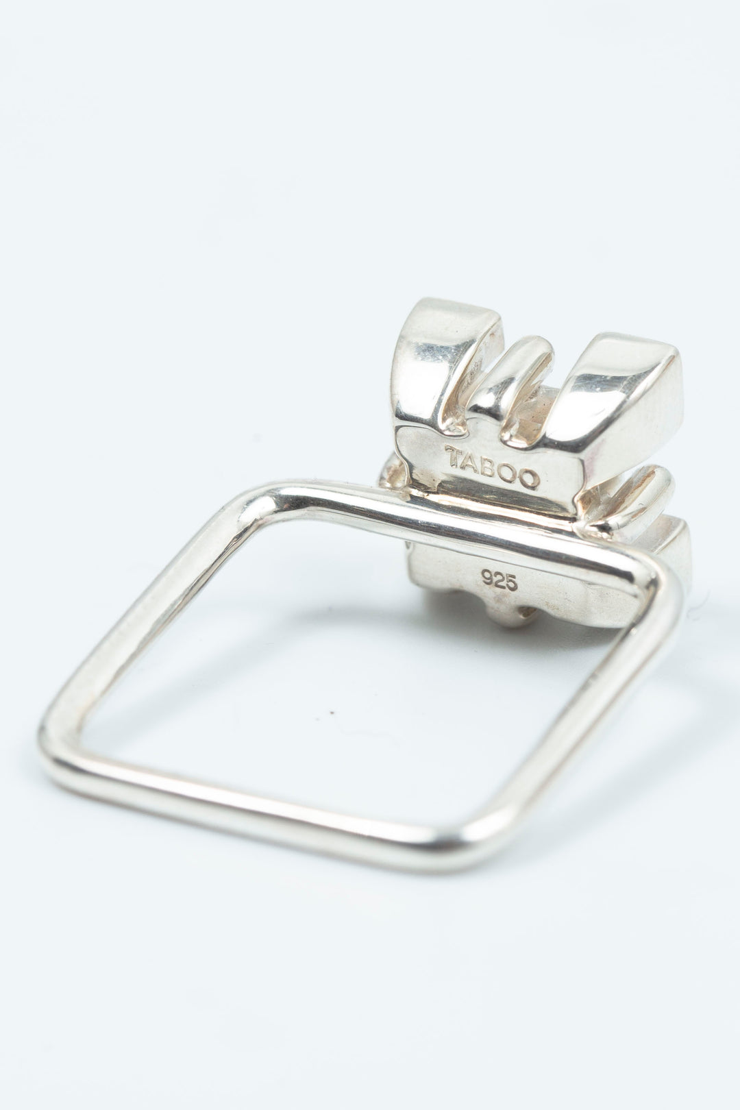 Square silverblock ring