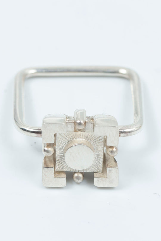 Square silverblock ring