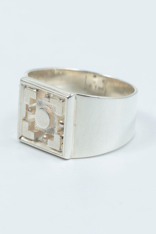 Big silverblock Signet ring