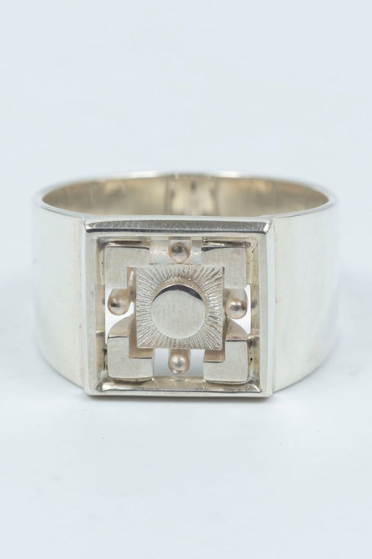 Big silverblock Signet ring