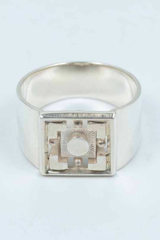 Big silverblock Signet ring