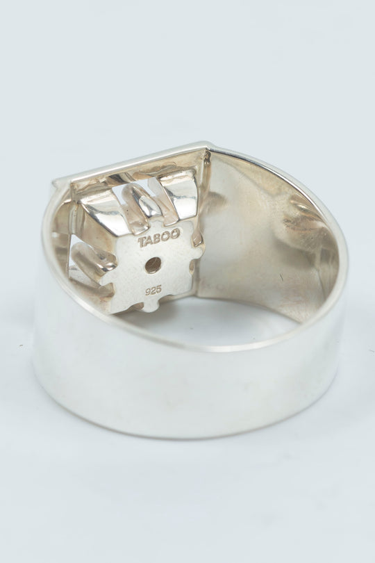 Big silverblock Signet ring