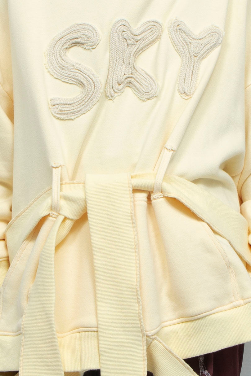 OVER BELT HOODIE CREAM