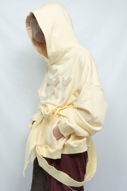 OVER BELT HOODIE CREAM