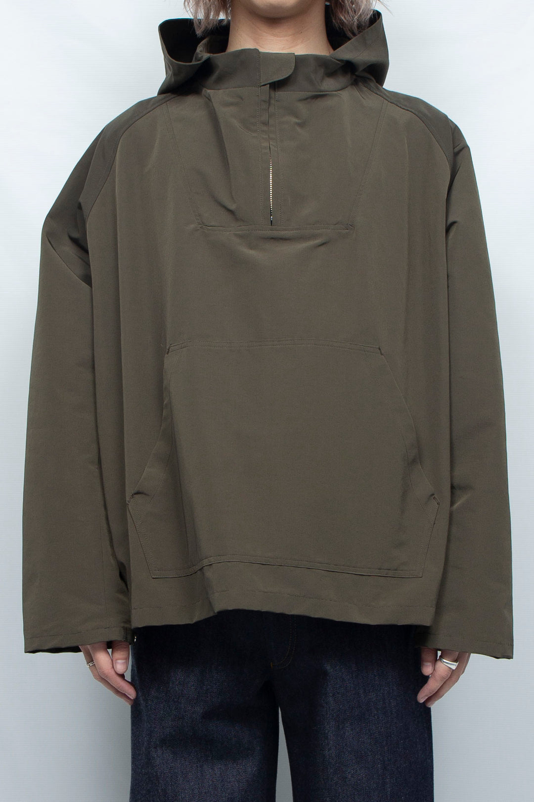 Nylon hoodie Khaki