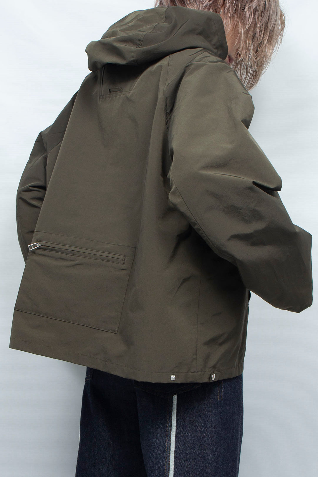 Nylon hoodie Khaki