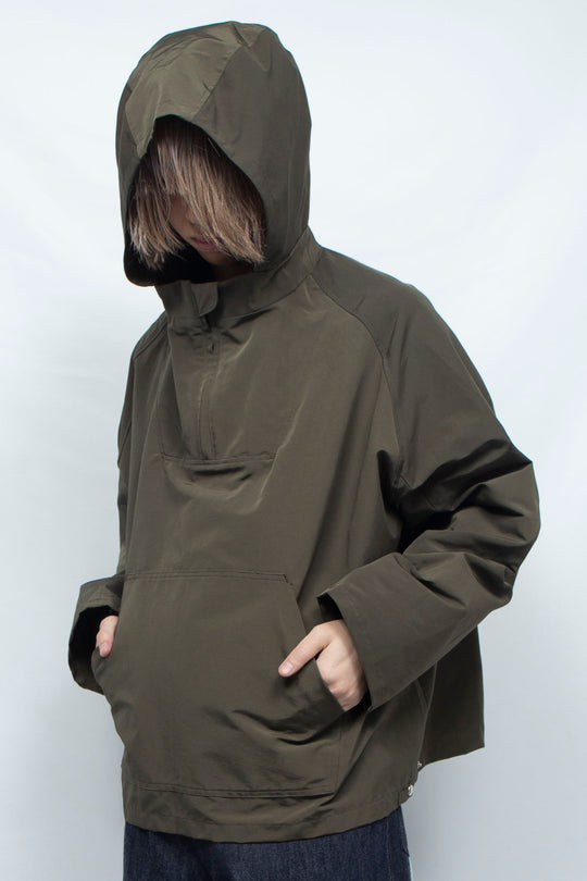 Nylon hoodie Khaki