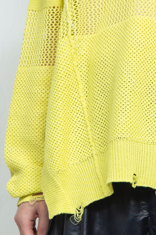 Hand Stitched Crashed Summer Knit YELLOW