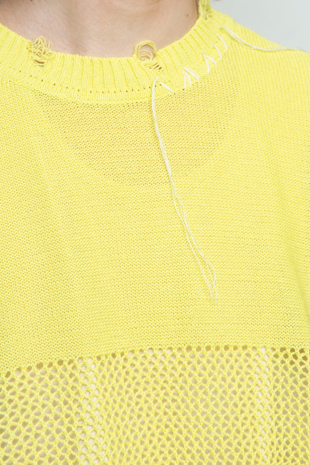 Hand Stitched Crashed Summer Knit YELLOW