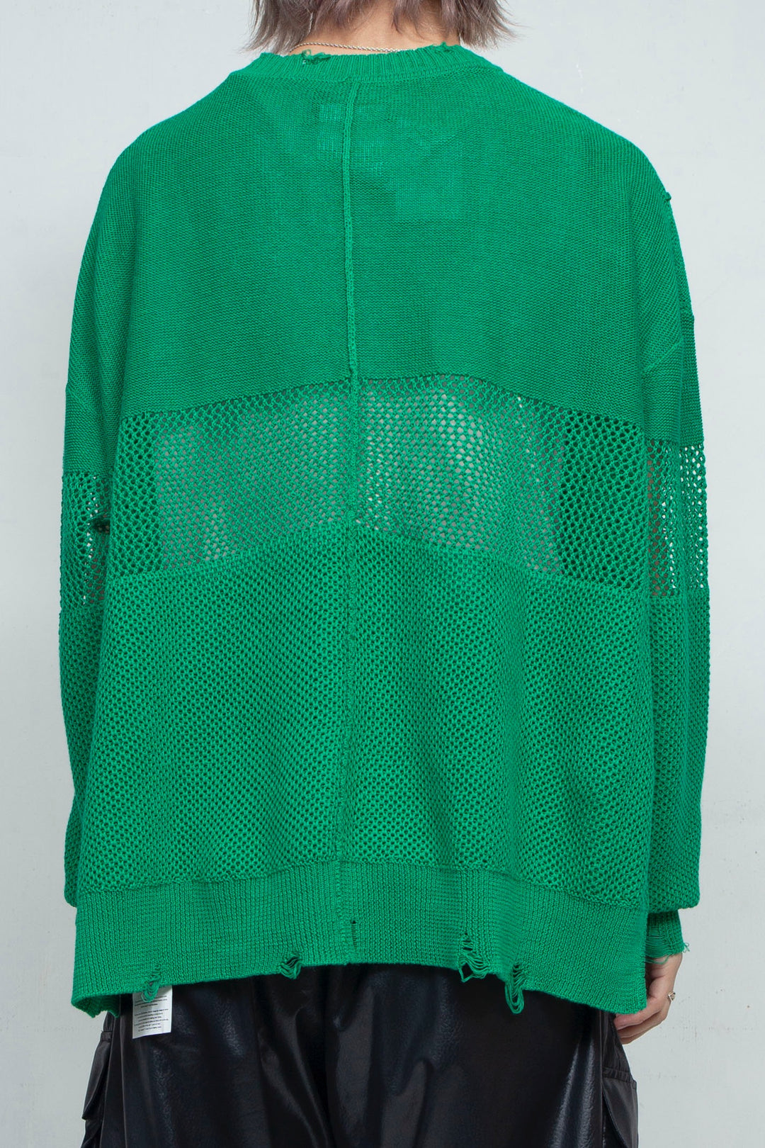 Hand Stitched Crashed Summer Knit GREEN