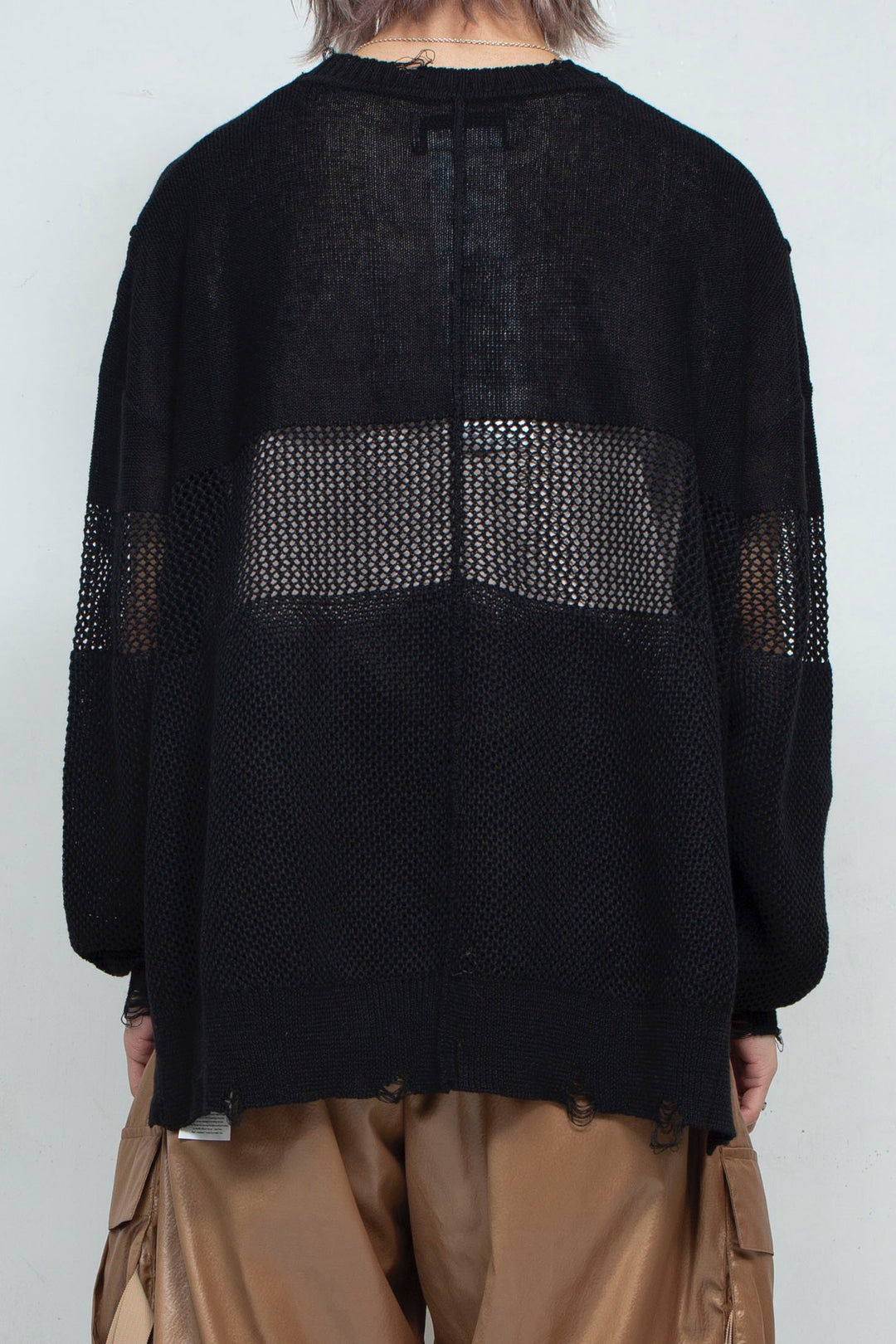 Hand Stitched Crashed Summer Knit BLACK