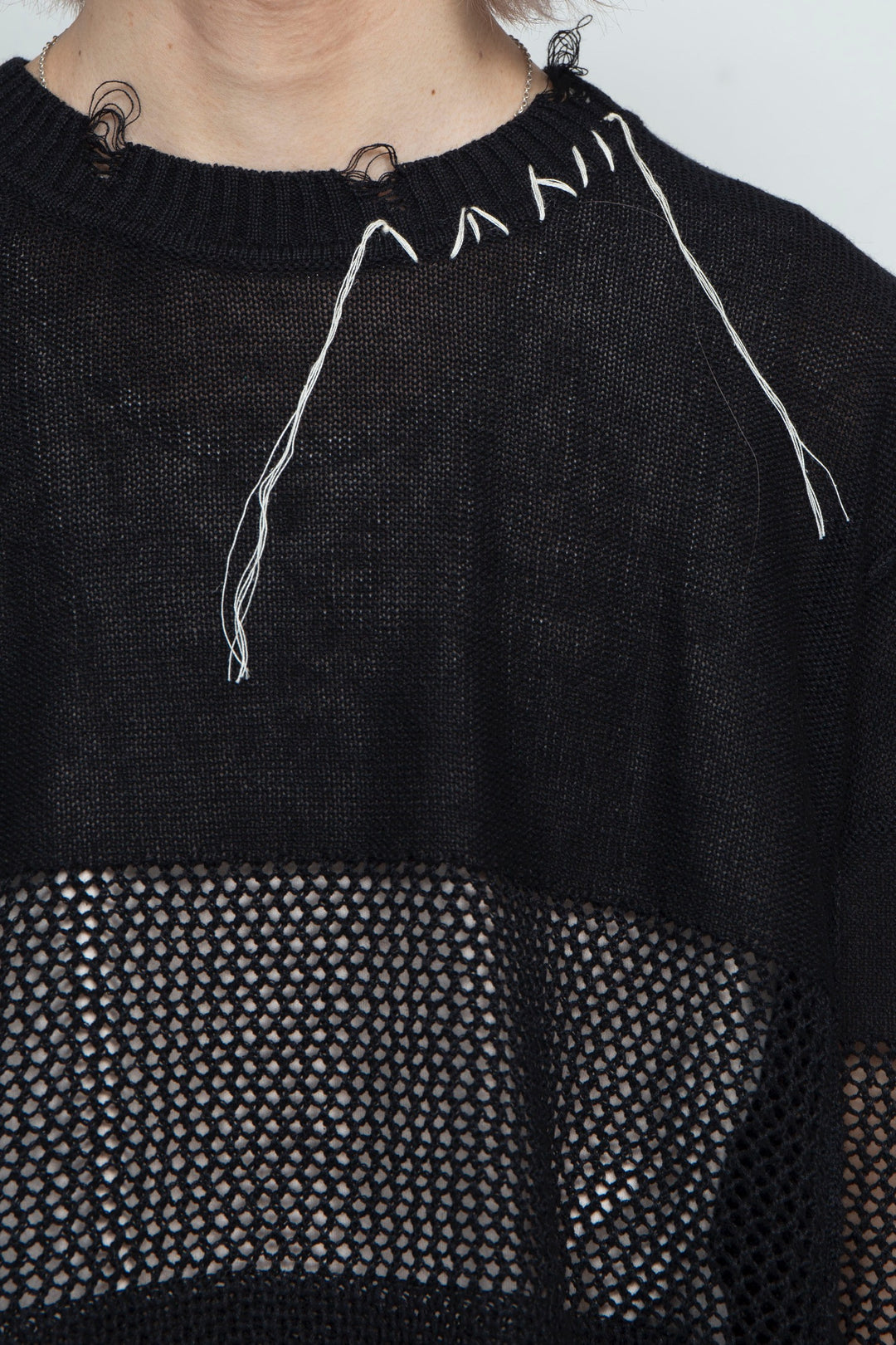 Hand Stitched Crashed Summer Knit BLACK