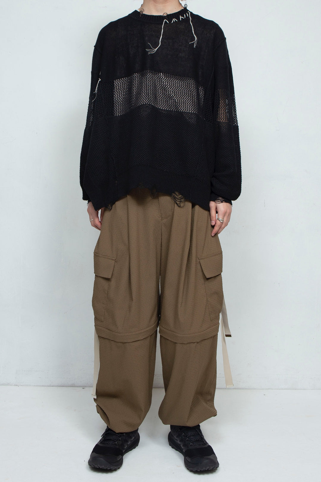 Detachable Wide Cargo Pants OLIVE