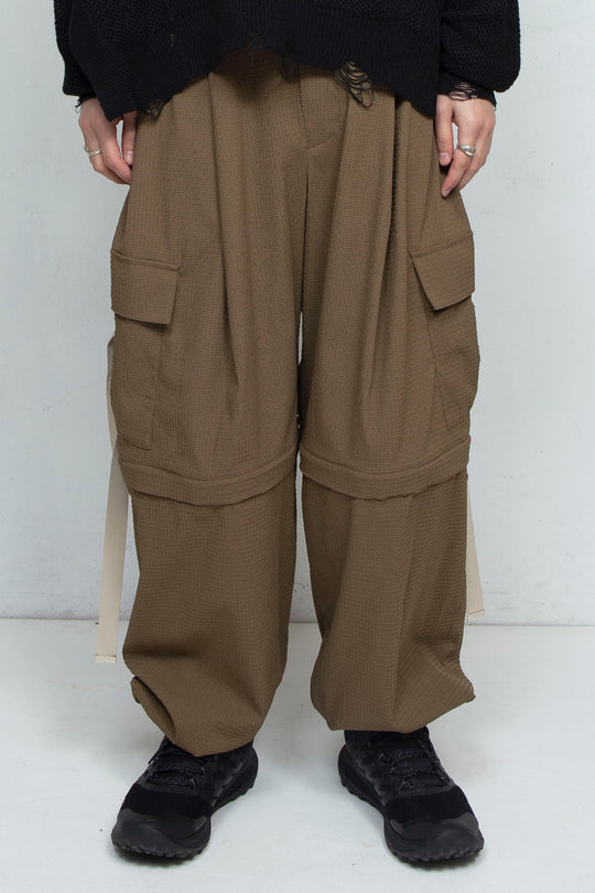 Detachable Wide Cargo Pants OLIVE