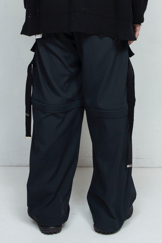 Detachable Wide Cargo Pants BLACK