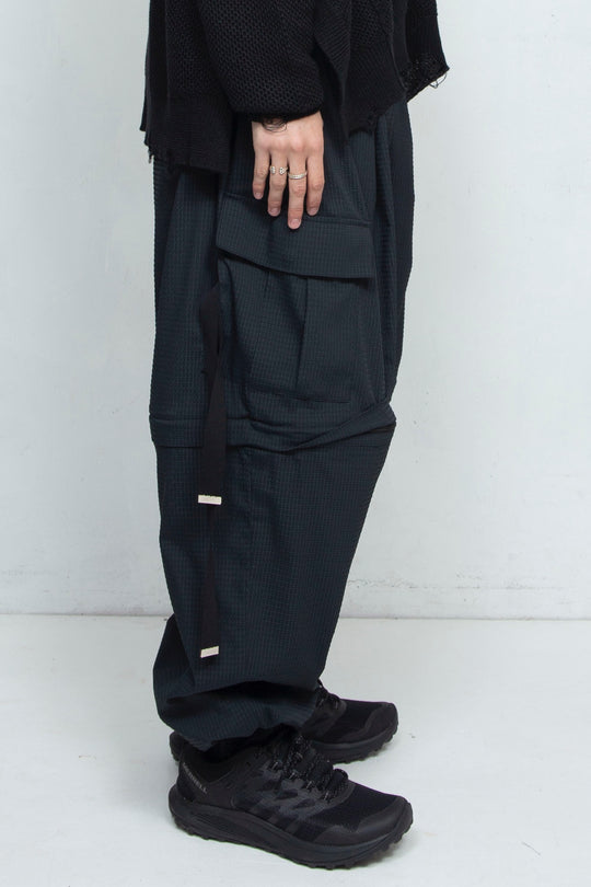 Detachable Wide Cargo Pants BLACK