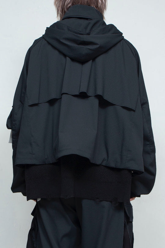 Cropped Hood Blouson BLACK