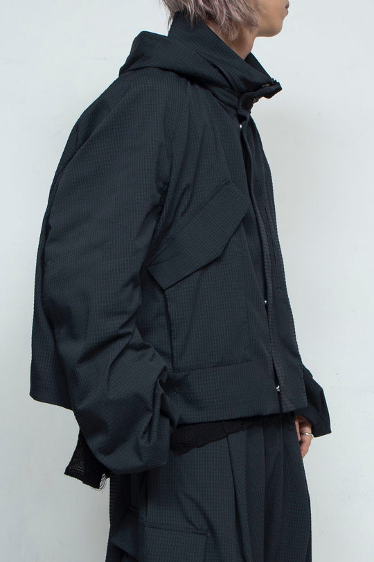 Cropped Hood Blouson BLACK