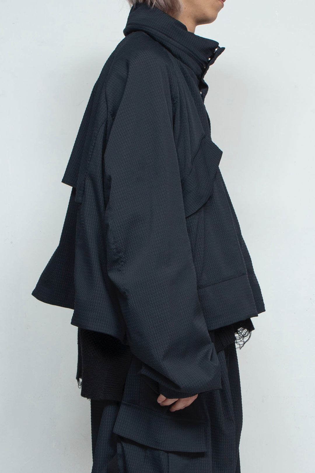 Cropped Hood Blouson BLACK