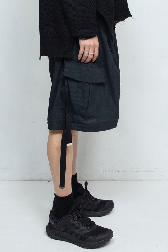 Detachable Wide Cargo Pants BLACK