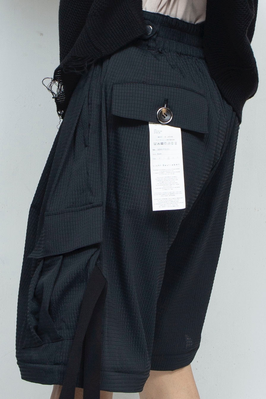 Detachable Wide Cargo Pants BLACK