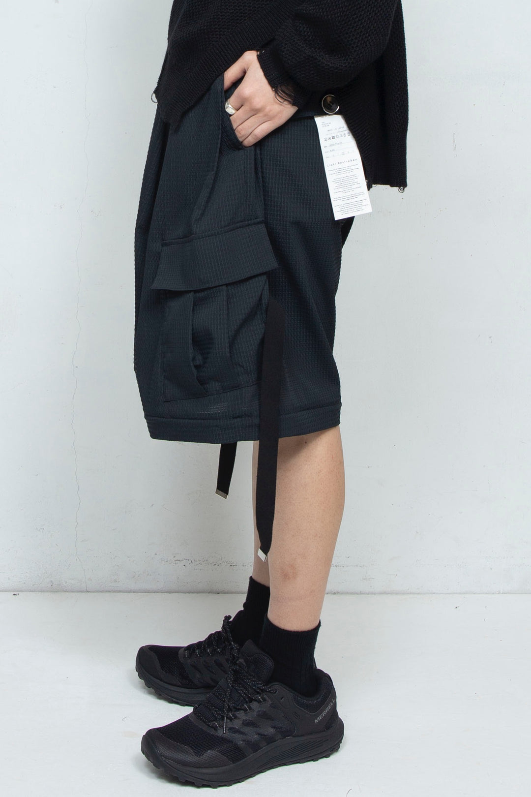 Detachable Wide Cargo Pants BLACK