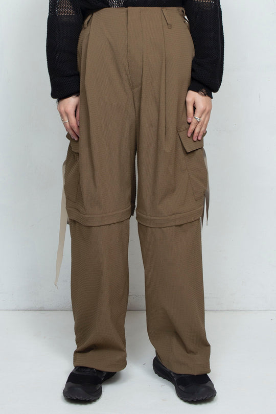 Detachable Wide Cargo Pants OLIVE