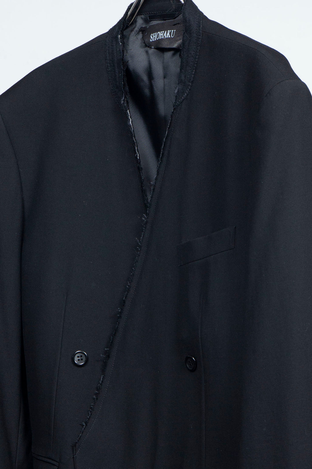 COLLARLESS ADJUSTABLE JACKET BLACK