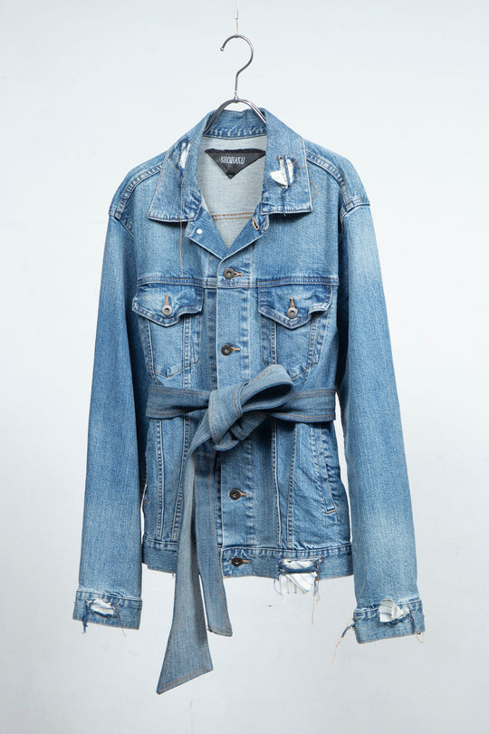 BELTED DENIM JACKET