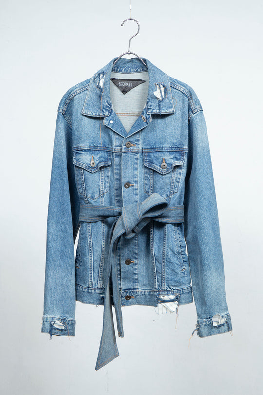 BELTED DENIM JACKET