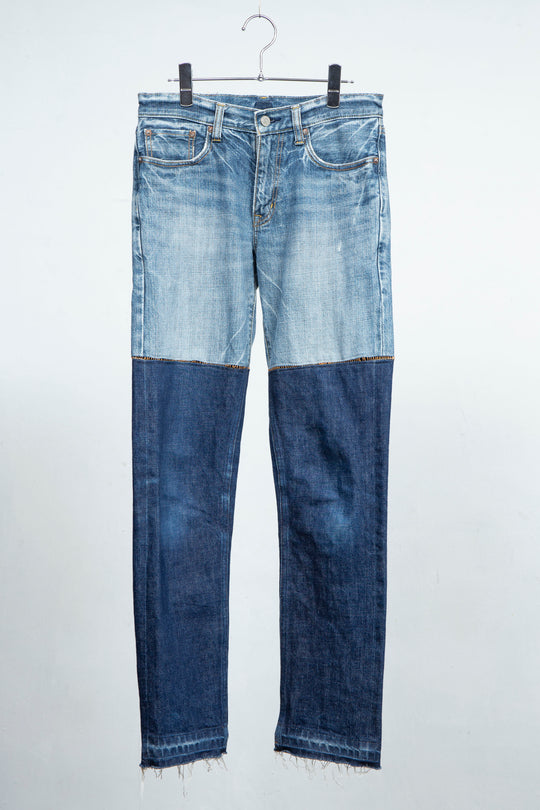 BICOLOR DENIM PANTS