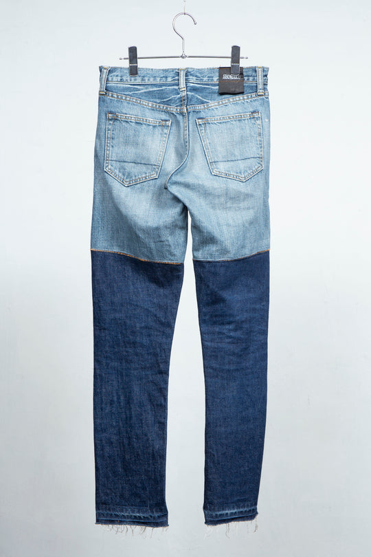 BICOLOR DENIM PANTS