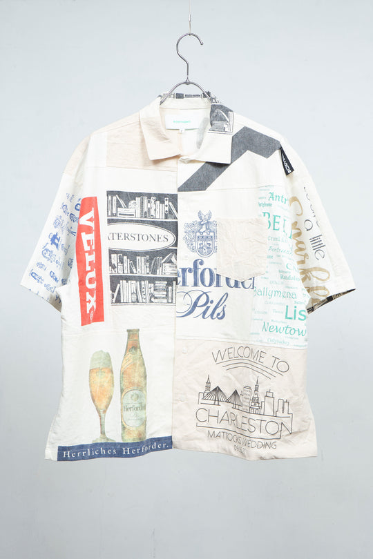 VINTAGE REUSABLE TOTE BAG REMODELED INTO A SHIRT WHITE