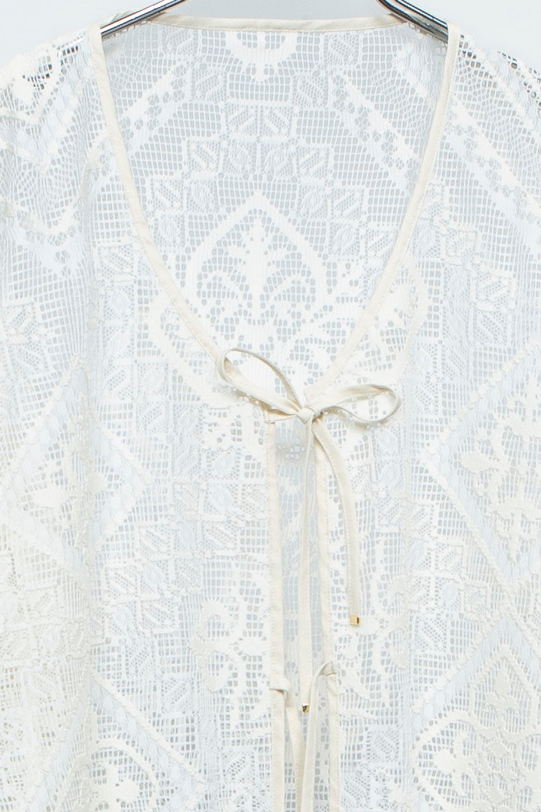 Russell lace Cardigan WHITE