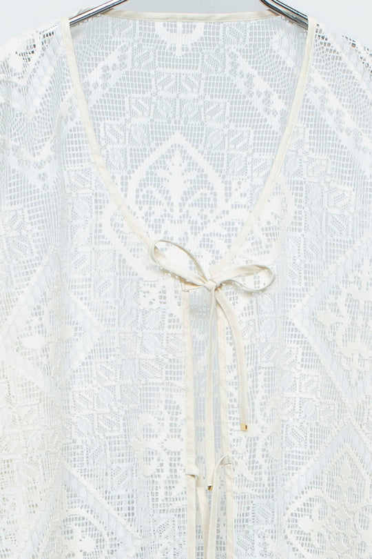 Russell lace Cardigan WHITE