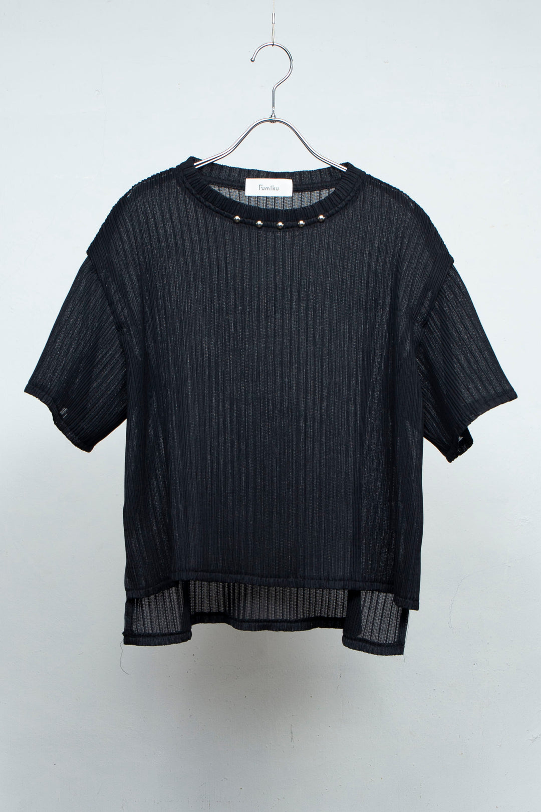 Pleats-like T-shirt BLACK