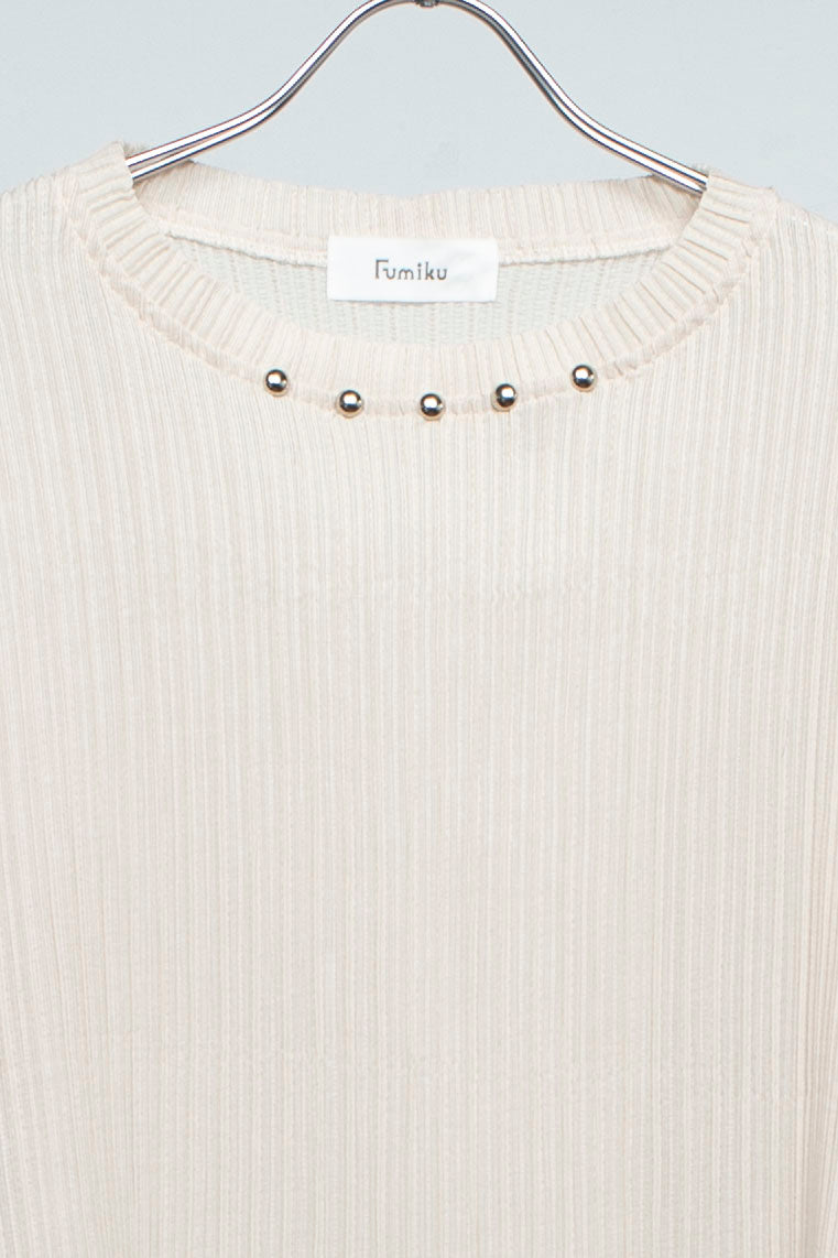 Pleats-like T-shirt IVORY