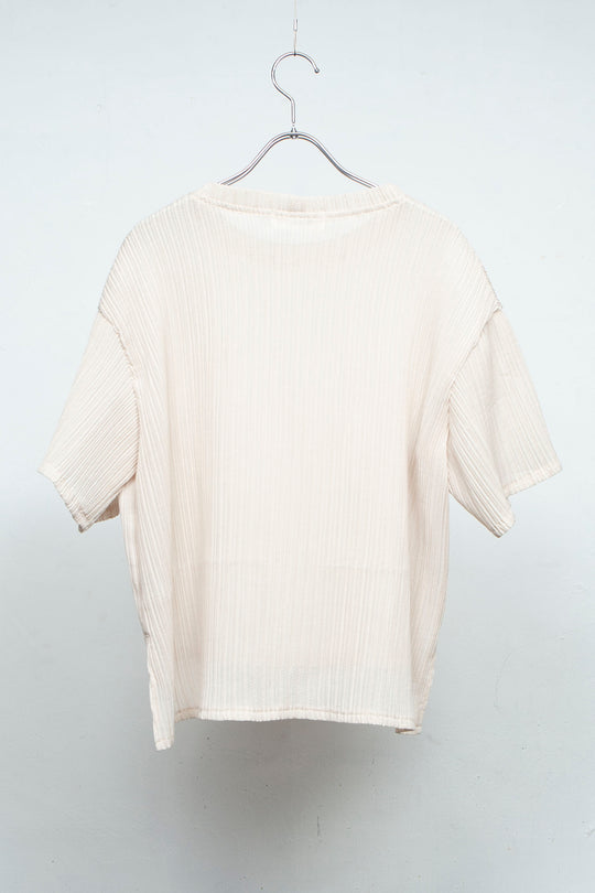 Pleats-like T-shirt IVORY