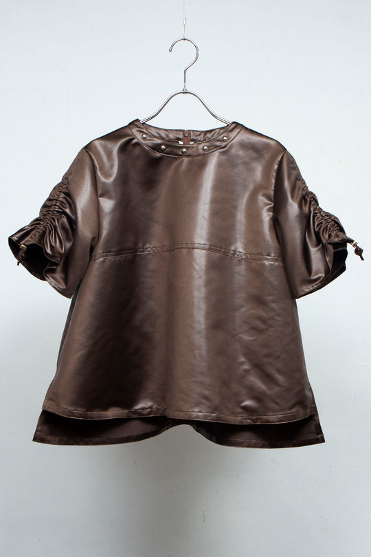 Leather-like tops BROWN