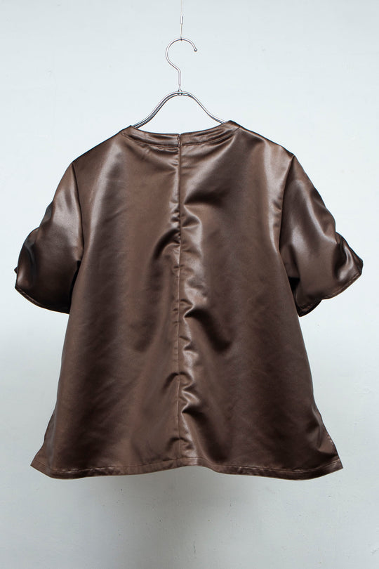 Leather-like tops BROWN